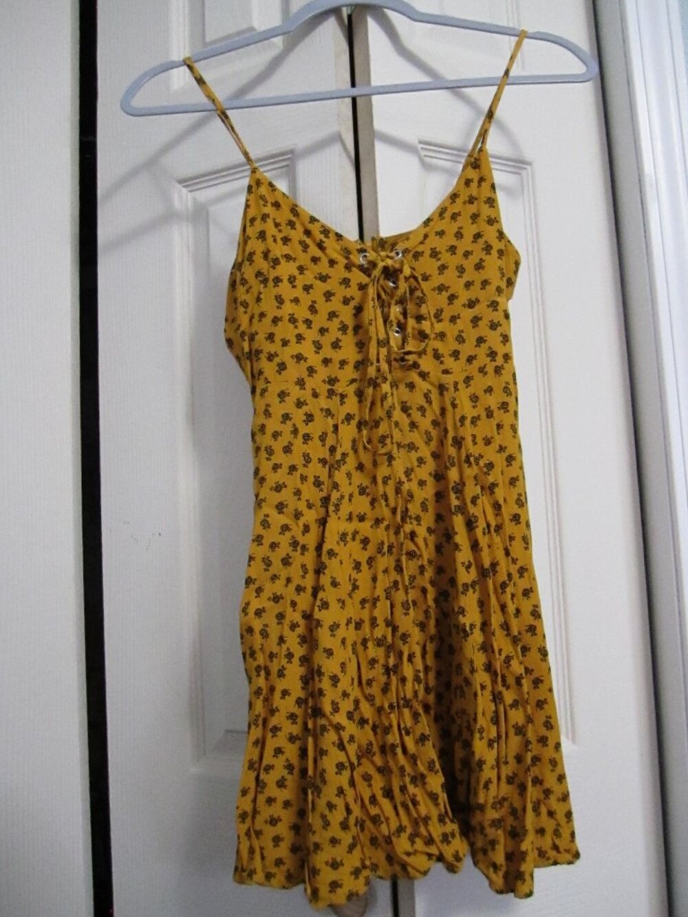 Forever 21 Mustard Yellow Floral Mini Dress